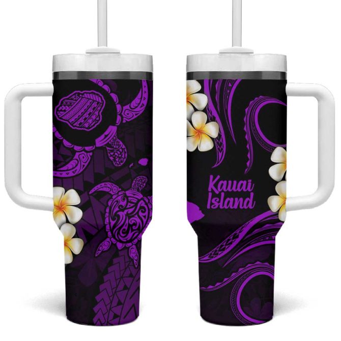 Hawaii Kauai Islands Pacific Plumeria Custom Stanley Quencher 40Oz Stainless Steel Tumbler