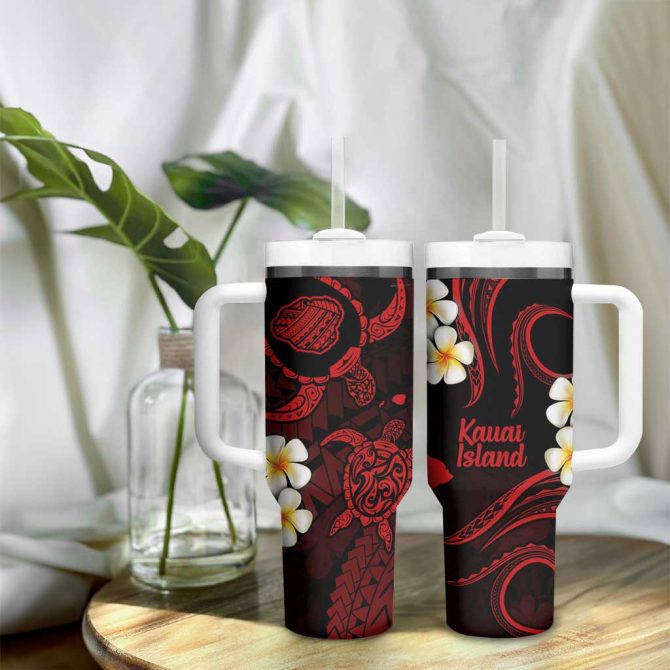 Hawaii Kauai Islands Pacific Plumeria Custom Stanley Quencher 40Oz Stainless Steel Tumbler - Image 9