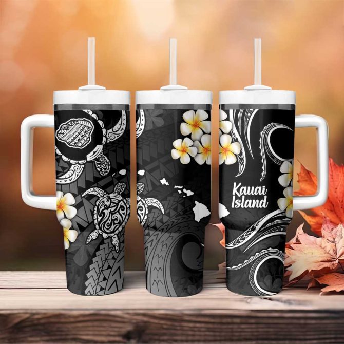 Hawaii Kauai Islands Pacific Plumeria Custom Stanley Quencher 40Oz Stainless Steel Tumbler - Image 4