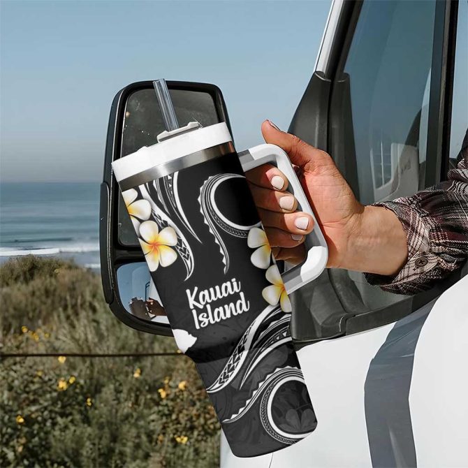 Hawaii Kauai Islands Pacific Plumeria Custom Stanley Quencher 40Oz Stainless Steel Tumbler - Image 7