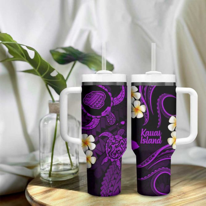 Hawaii Kauai Islands Pacific Plumeria Custom Stanley Quencher 40Oz Stainless Steel Tumbler - Image 9