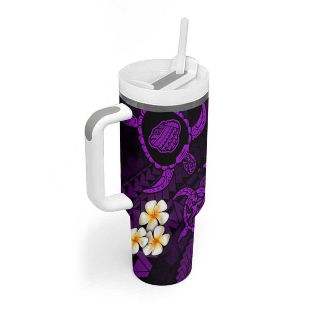 Hawaii Kauai Islands Pacific Plumeria Custom Stanley Quencher 40Oz Stainless Steel Tumbler - Image 2