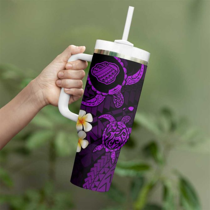 Hawaii Kauai Islands Pacific Plumeria Custom Stanley Quencher 40Oz Stainless Steel Tumbler - Image 3