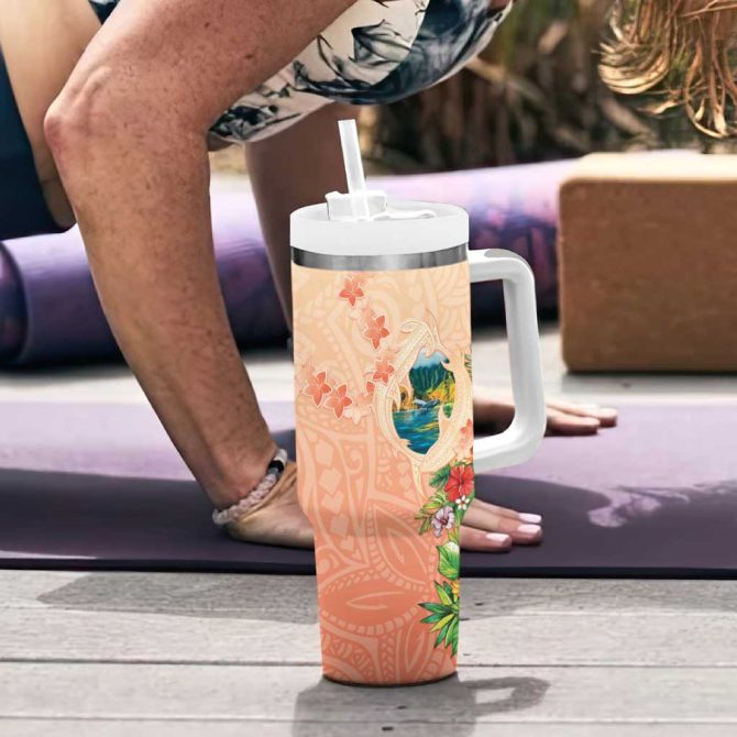 Hawaii Kauai Na Pali Coast Landscape Custom Stanley Quencher 40Oz Stainless Steel Tumbler With Handle - Image 6