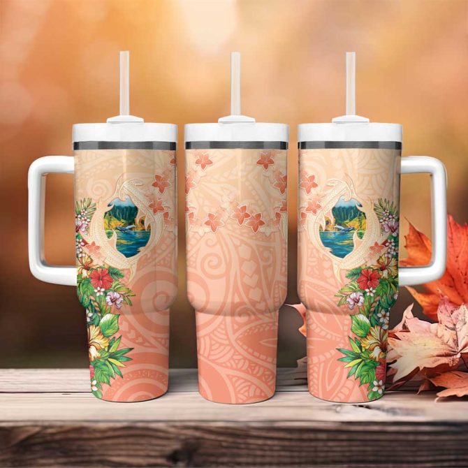 Hawaii Kauai Na Pali Coast Landscape Custom Stanley Quencher 40Oz Stainless Steel Tumbler With Handle - Image 4
