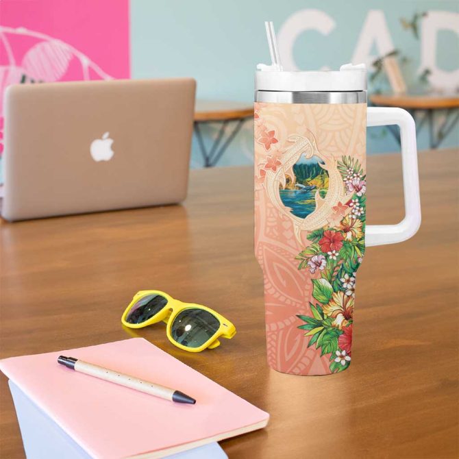 Hawaii Kauai Na Pali Coast Landscape Custom Stanley Quencher 40Oz Stainless Steel Tumbler With Handle - Image 5