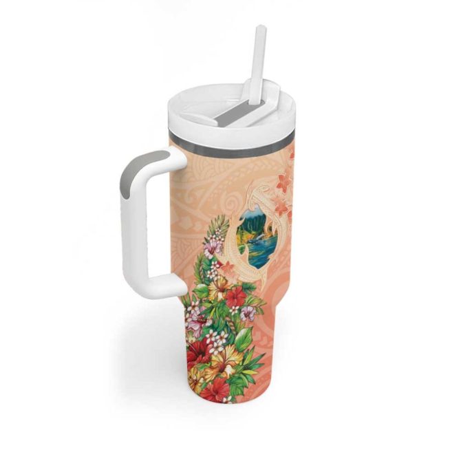 Hawaii Kauai Na Pali Coast Landscape Custom Stanley Quencher 40Oz Stainless Steel Tumbler With Handle - Image 2