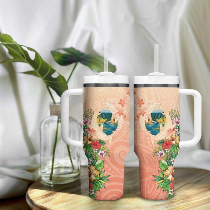 Hawaii Kauai Na Pali Coast Landscape Custom Stanley Quencher 40Oz Stainless Steel Tumbler With Handle - Image 9
