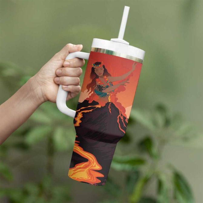 Hawaii Kilauea Volcano Pele Goddess Custom Stanley Quencher 40Oz Stainless Steel Tumbler With Handle - Image 3