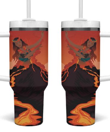 Hawaii Kilauea Volcano Pele Goddess Custom Stanley Quencher 40Oz Stainless Steel Tumbler With Handle