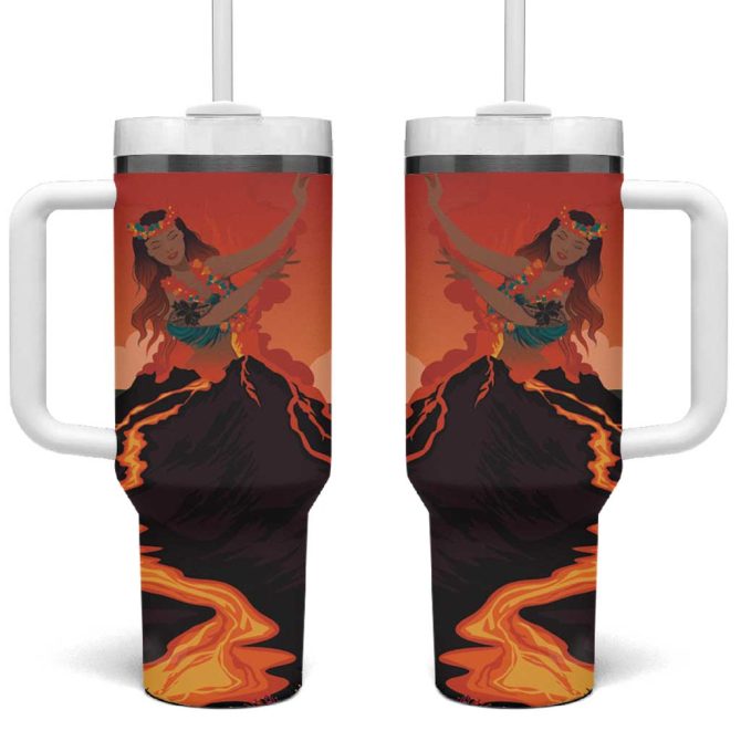 Hawaii Kilauea Volcano Pele Goddess Custom Stanley Quencher 40Oz Stainless Steel Tumbler With Handle