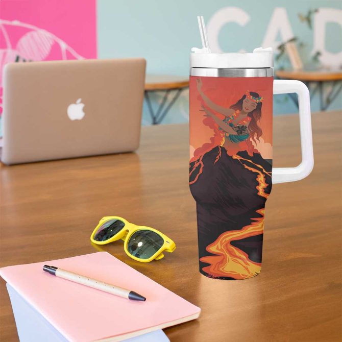 Hawaii Kilauea Volcano Pele Goddess Custom Stanley Quencher 40Oz Stainless Steel Tumbler With Handle - Image 5