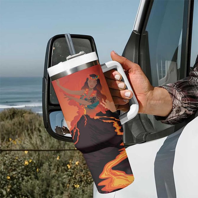 Hawaii Kilauea Volcano Pele Goddess Custom Stanley Quencher 40Oz Stainless Steel Tumbler With Handle - Image 7