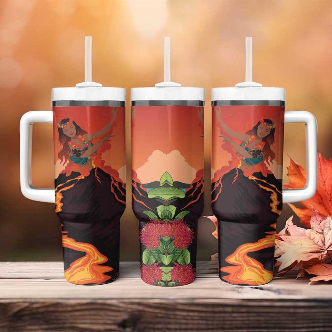 Hawaii Kilauea Volcano Pele Goddess Custom Stanley Quencher 40Oz Stainless Steel Tumbler With Handle - Image 4