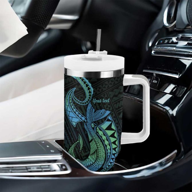 Hawaii Kure Atoll Holaniku Coral Reef With Polynesian Tribal Custom Stanley Quencher 40Oz Stainless Steel Tumbler With Handle - Image 8