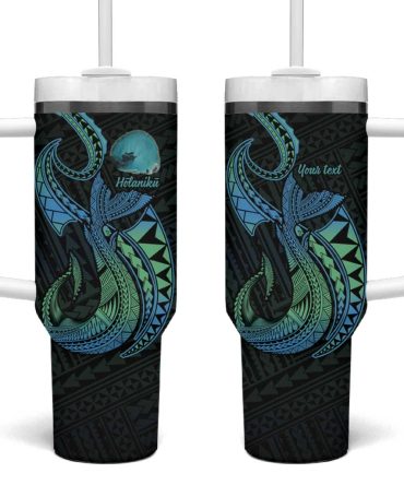 Hawaii Kure Atoll Holaniku Coral Reef With Polynesian Tribal Custom Stanley Quencher 40Oz Stainless Steel Tumbler With Handle