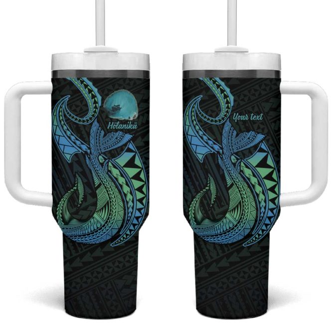 Hawaii Kure Atoll Holaniku Coral Reef With Polynesian Tribal Custom Stanley Quencher 40Oz Stainless Steel Tumbler With Handle