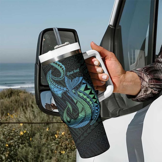 Hawaii Kure Atoll Holaniku Coral Reef With Polynesian Tribal Custom Stanley Quencher 40Oz Stainless Steel Tumbler With Handle - Image 7