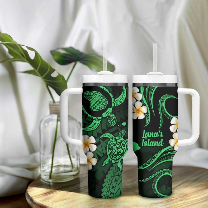 Hawaii Lanai Islands Pacific Plumeria Custom Stanley Quencher 40Oz Stainless Steel Tumbler - Image 9