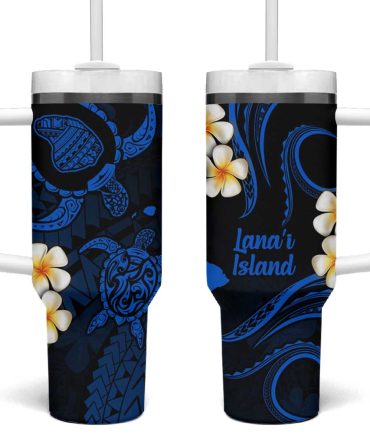 Hawaii Lanai Islands Pacific Plumeria Custom Stanley Quencher 40Oz Stainless Steel Tumbler