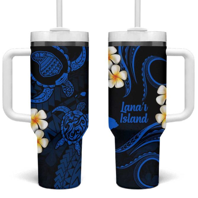 Hawaii Lanai Islands Pacific Plumeria Custom Stanley Quencher 40Oz Stainless Steel Tumbler