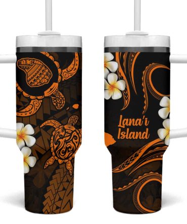 Hawaii Lanai Islands Pacific Plumeria Custom Stanley Quencher 40Oz Stainless Steel Tumbler