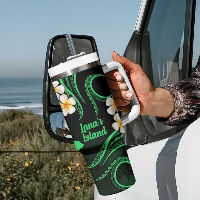 Hawaii Lanai Islands Pacific Plumeria Custom Stanley Quencher 40Oz Stainless Steel Tumbler - Image 7