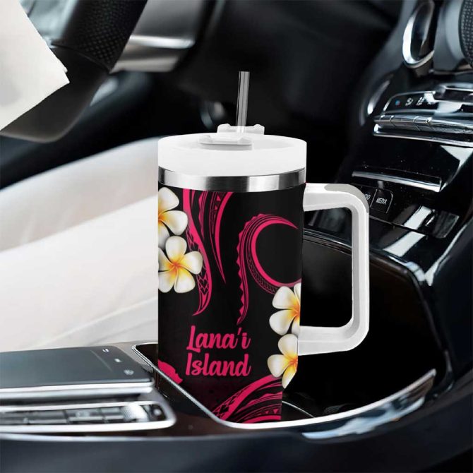 Hawaii Lanai Islands Pacific Plumeria Custom Stanley Quencher 40Oz Stainless Steel Tumbler - Image 8