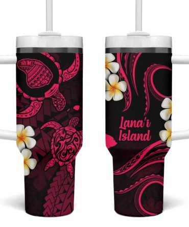 Hawaii Lanai Islands Pacific Plumeria Custom Stanley Quencher 40Oz Stainless Steel Tumbler