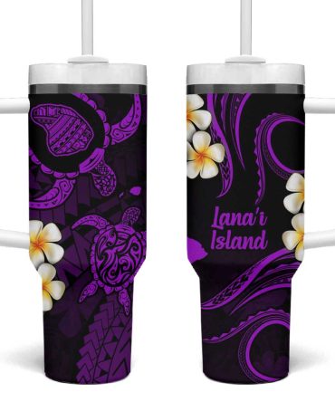 Hawaii Lanai Islands Pacific Plumeria Custom Stanley Quencher 40Oz Stainless Steel Tumbler