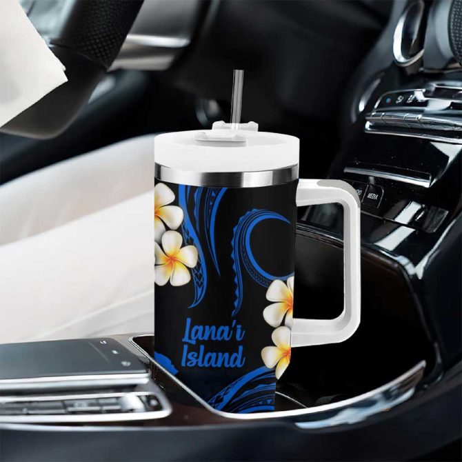 Hawaii Lanai Islands Pacific Plumeria Custom Stanley Quencher 40Oz Stainless Steel Tumbler - Image 8