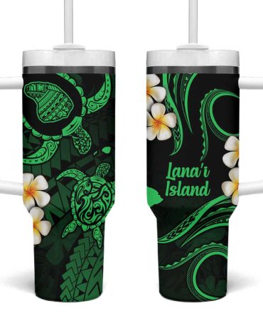 Hawaii Lanai Islands Pacific Plumeria Custom Stanley Quencher 40Oz Stainless Steel Tumbler