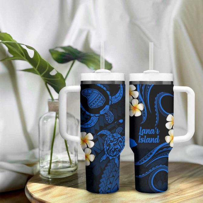Hawaii Lanai Islands Pacific Plumeria Custom Stanley Quencher 40Oz Stainless Steel Tumbler - Image 9