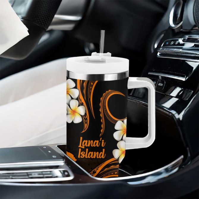 Hawaii Lanai Islands Pacific Plumeria Custom Stanley Quencher 40Oz Stainless Steel Tumbler - Image 8