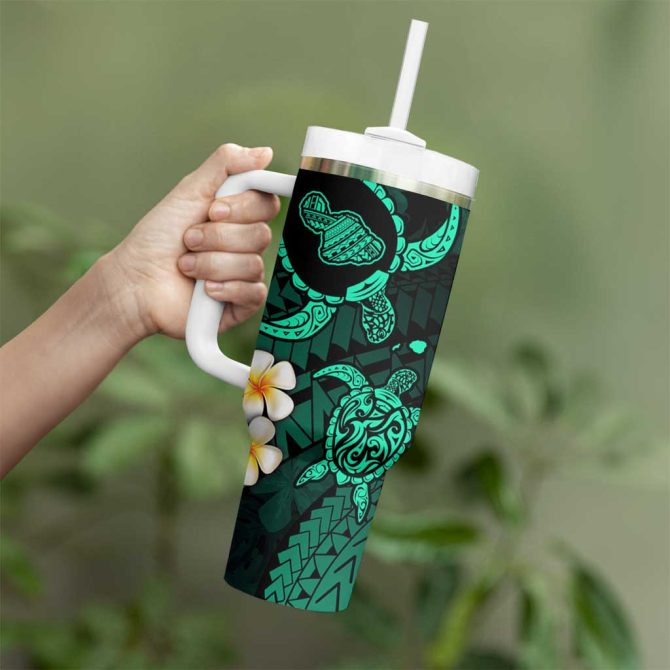 Hawaii Maui Islands Pacific Plumeria Custom Stanley Quencher 40Oz Stainless Steel Tumbler - Image 3