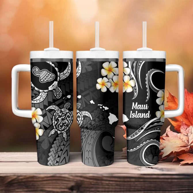 Hawaii Maui Islands Pacific Plumeria Custom Stanley Quencher 40Oz Stainless Steel Tumbler - Image 3