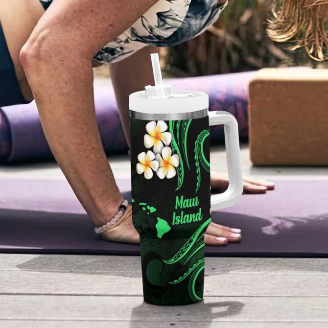 Hawaii Maui Islands Pacific Plumeria Custom Stanley Quencher 40Oz Stainless Steel Tumbler - Image 6