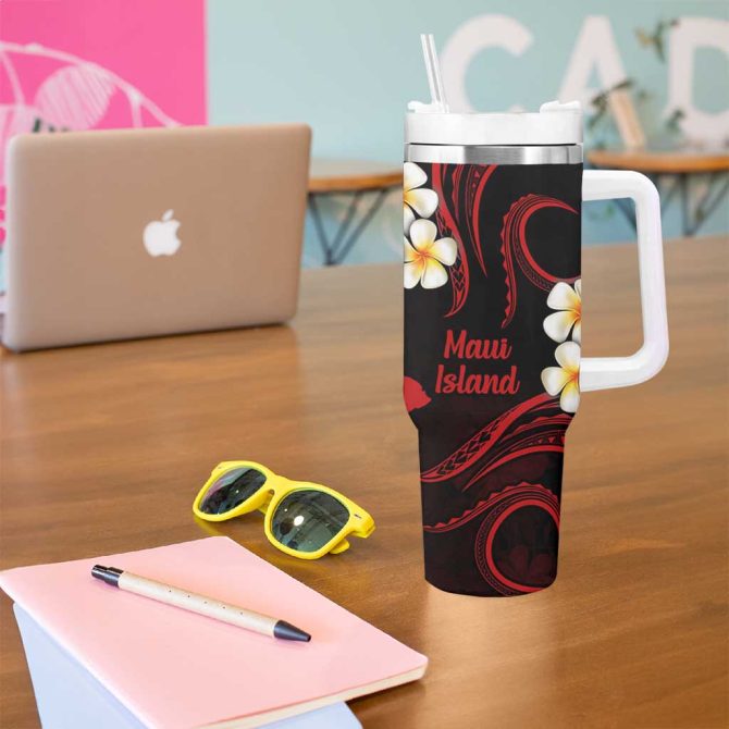 Hawaii Maui Islands Pacific Plumeria Custom Stanley Quencher 40Oz Stainless Steel Tumbler - Image 5
