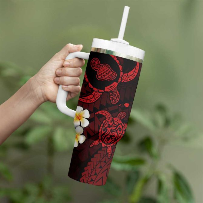 Hawaii Maui Islands Pacific Plumeria Custom Stanley Quencher 40Oz Stainless Steel Tumbler - Image 3