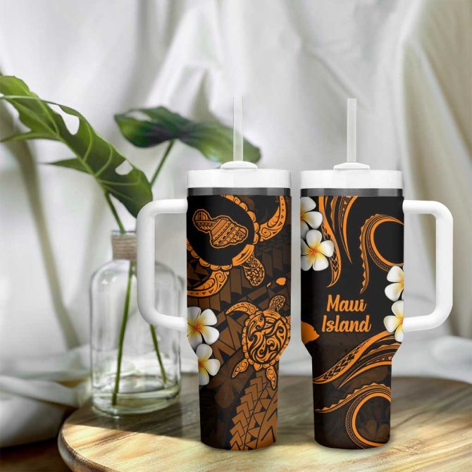 Hawaii Maui Islands Pacific Plumeria Custom Stanley Quencher 40Oz Stainless Steel Tumbler - Image 9