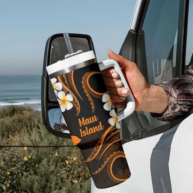 Hawaii Maui Islands Pacific Plumeria Custom Stanley Quencher 40Oz Stainless Steel Tumbler - Image 7