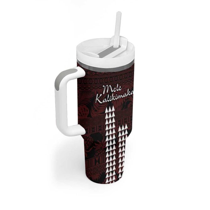 Hawaii Mele Kalikimaka Kakau Custom Stanley Quencher 40Oz Stainless Steel Tumbler With Handle - Image 2