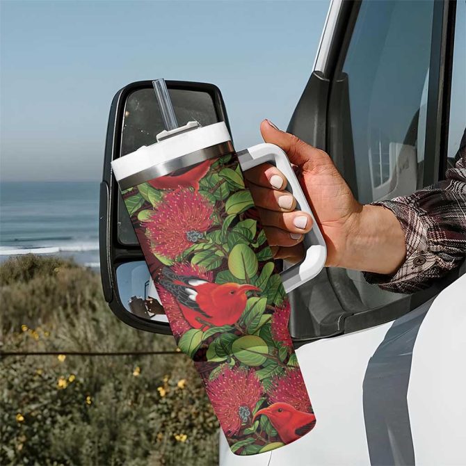 Hawaii Mele Kalikimaka Kakau Custom Stanley Quencher 40Oz Stainless Steel Tumbler With Handle - Image 7