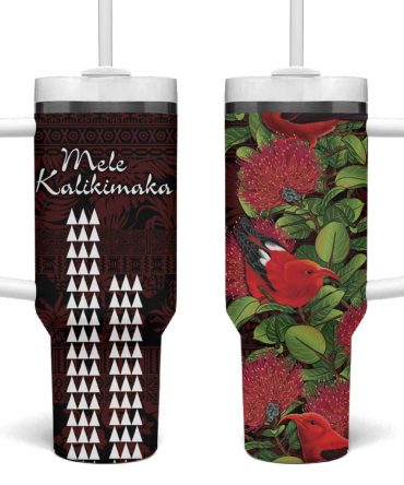 Hawaii Mele Kalikimaka Kakau Custom Stanley Quencher 40Oz Stainless Steel Tumbler With Handle