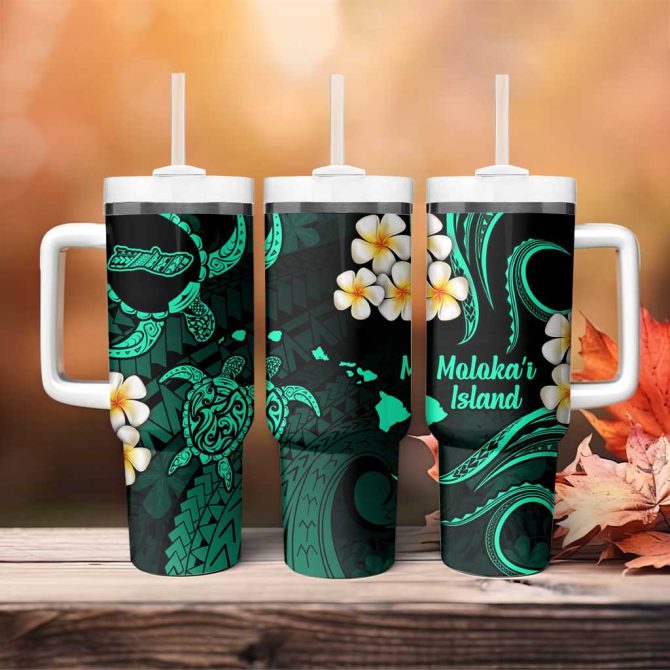 Hawaii Molokai Islands Pacific Plumeria Custom Stanley Quencher 40Oz Stainless Steel Tumbler - Image 4