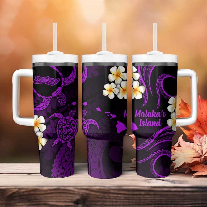 Hawaii Molokai Islands Pacific Plumeria Custom Stanley Quencher 40Oz Stainless Steel Tumbler - Image 4