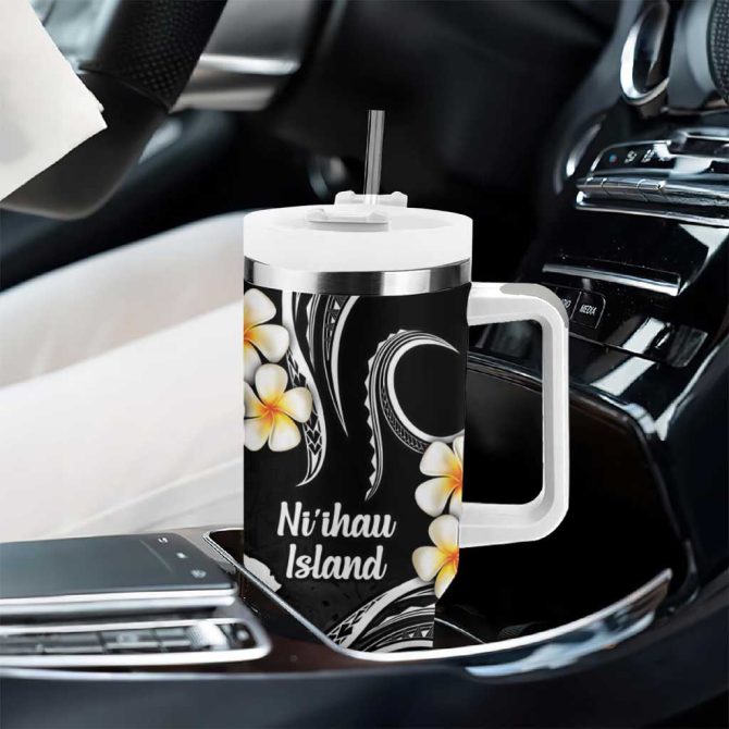 Hawaii Ni #8217;Ihau Islands Pacific Plumeria Custom Stanley Quencher 40Oz Stainless Steel Tumbler - Image 8