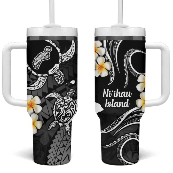 Hawaii Ni #8217;Ihau Islands Pacific Plumeria Custom Stanley Quencher 40Oz Stainless Steel Tumbler