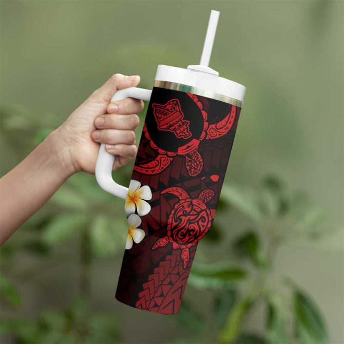 Hawaii Oahu Islands Pacific Plumeria Custom Stanley Quencher 40Oz Stainless Steel Tumbler - Image 3