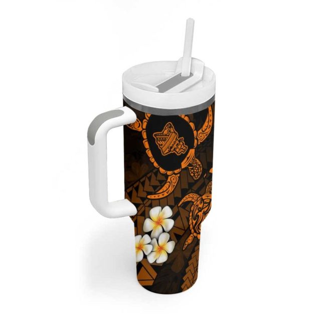 Hawaii Oahu Islands Pacific Plumeria Custom Stanley Quencher 40Oz Stainless Steel Tumbler - Image 2